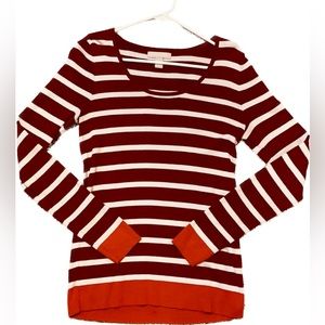 Red and white striped sweater